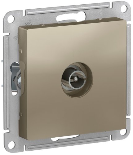 Розетка TV Проходная без рамки Systeme Electric AtlasDesign 1-м. шампань фото Розетка TV Проходная без рамки Systeme Electric AtlasDesign 1-м. шампань картинка